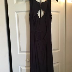 Navy open back dress